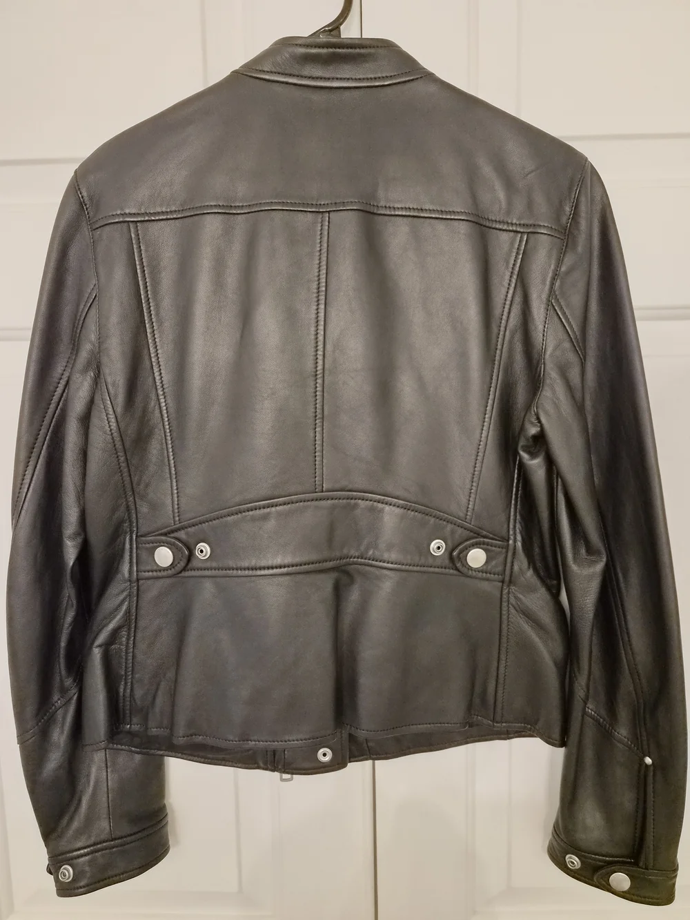 COACH Women's Black Leather Moto Jacket